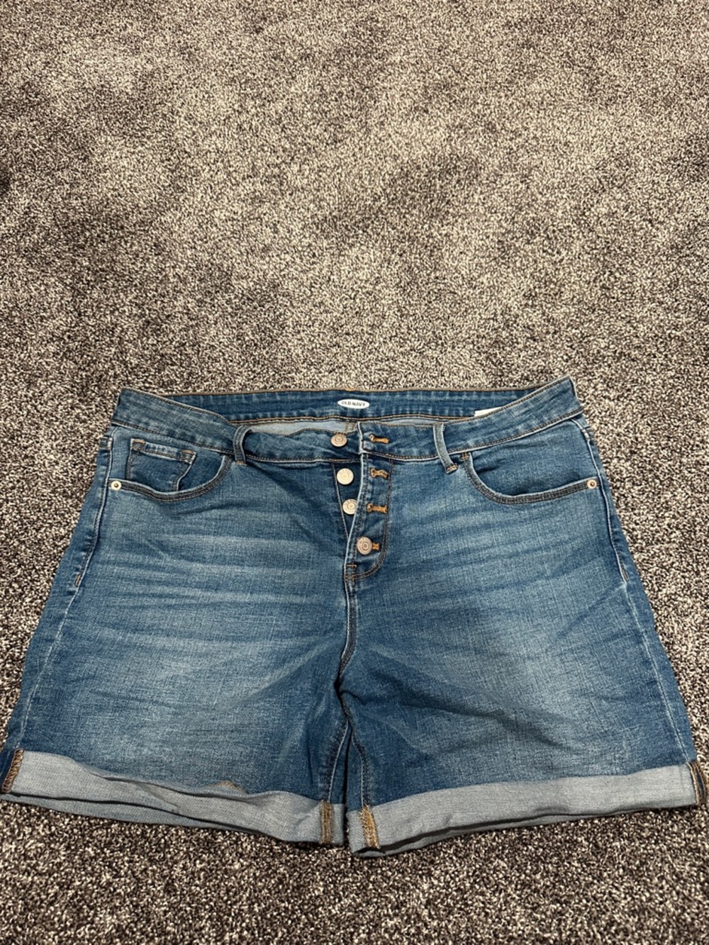 Old Navy Blue Denim Button-Fly Rolled-Hem Shorts